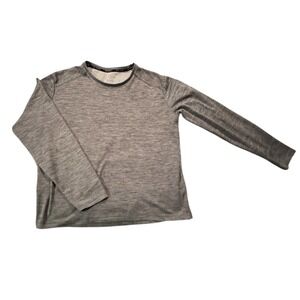 Nike Running Shirt Mens Large Gray‎ Crew Neck Long Sleeve Knit Moisture Wicking